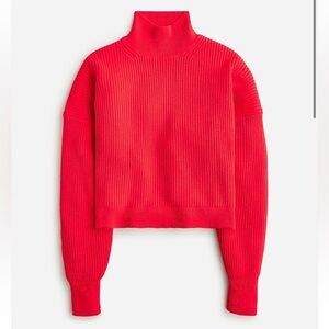 J. Crew Ribbed turtleneck sweater in stretch yarn Red XS
